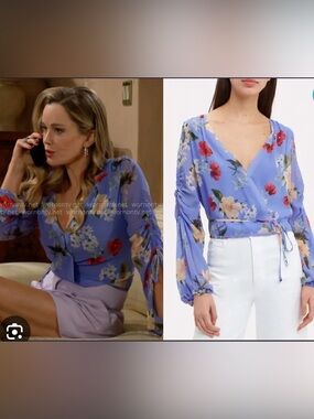 NICHOLAS 100% Silk Floral Tie Wrap Top